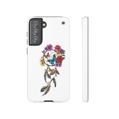 Dreamcatcher &  Butterflies White — Tough Galaxy S10-S25 Series Protective Cover