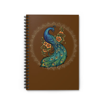 Floral Peacock Mandala - Spiral Notebook — Ruled Journal for Notes & Sketches