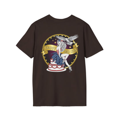 Eagle Tattoo T-Shirt with Flag & Lady Liberty – Happy 250th Birthday USA