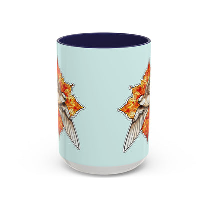 Swallow & Autumn Leaf Accent Coffee Mug — Ceramic Bird Lover Gift (11/15oz)