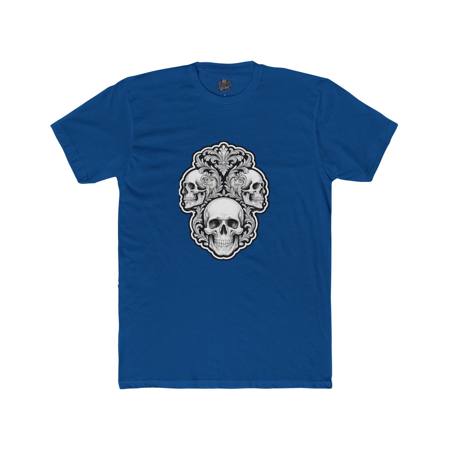 Skulls Filigree Crew Tee — Unisex Cotton Skull Filigree T-Shirt