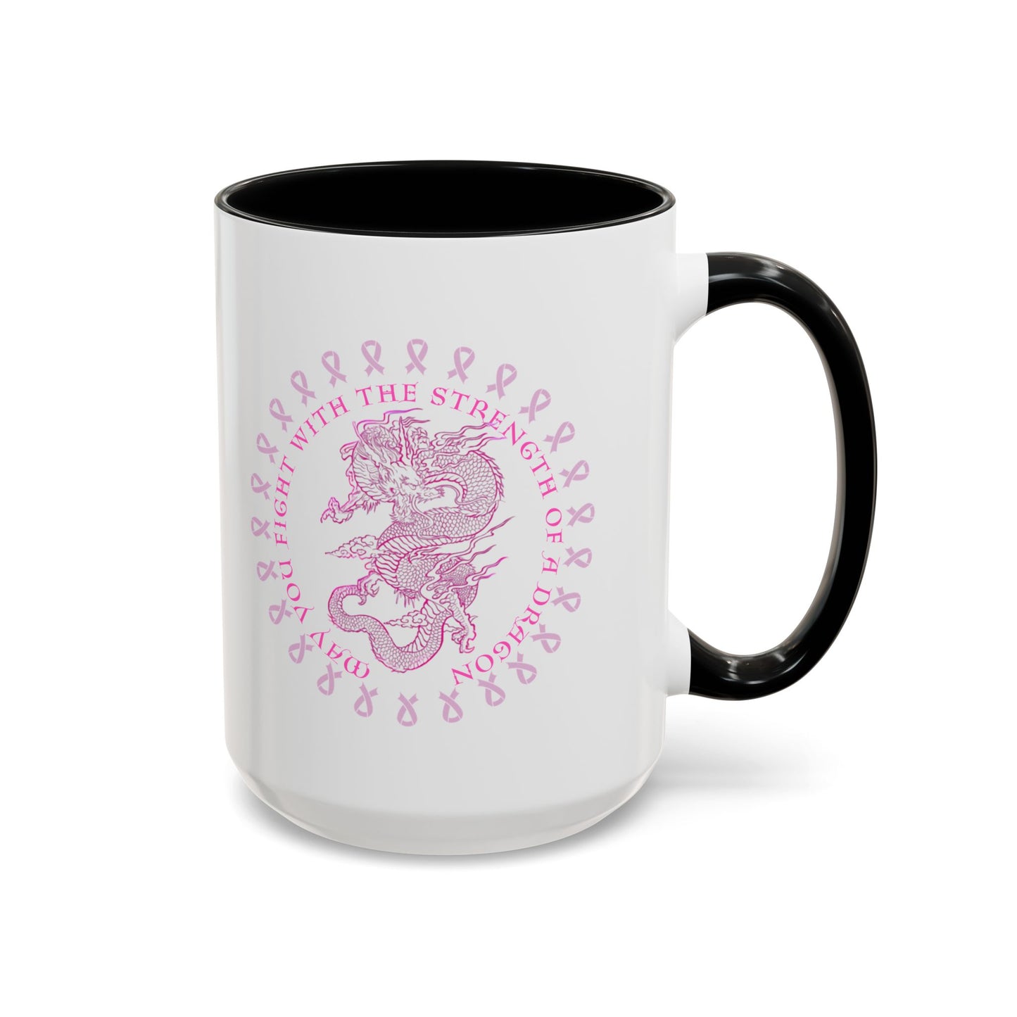 Dragon Strength - Mug, 11oz and 15oz, Pink design 3 COLORS Black, Light Blue, Purple