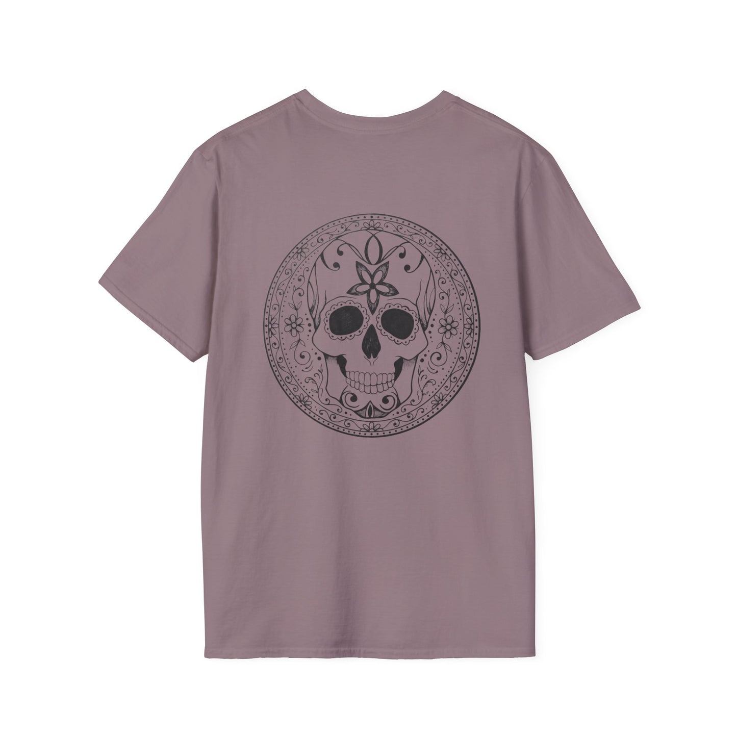 Skull Flower Mandala Trio - Paragon T-Shirt — Sugar Skull Back Medallion