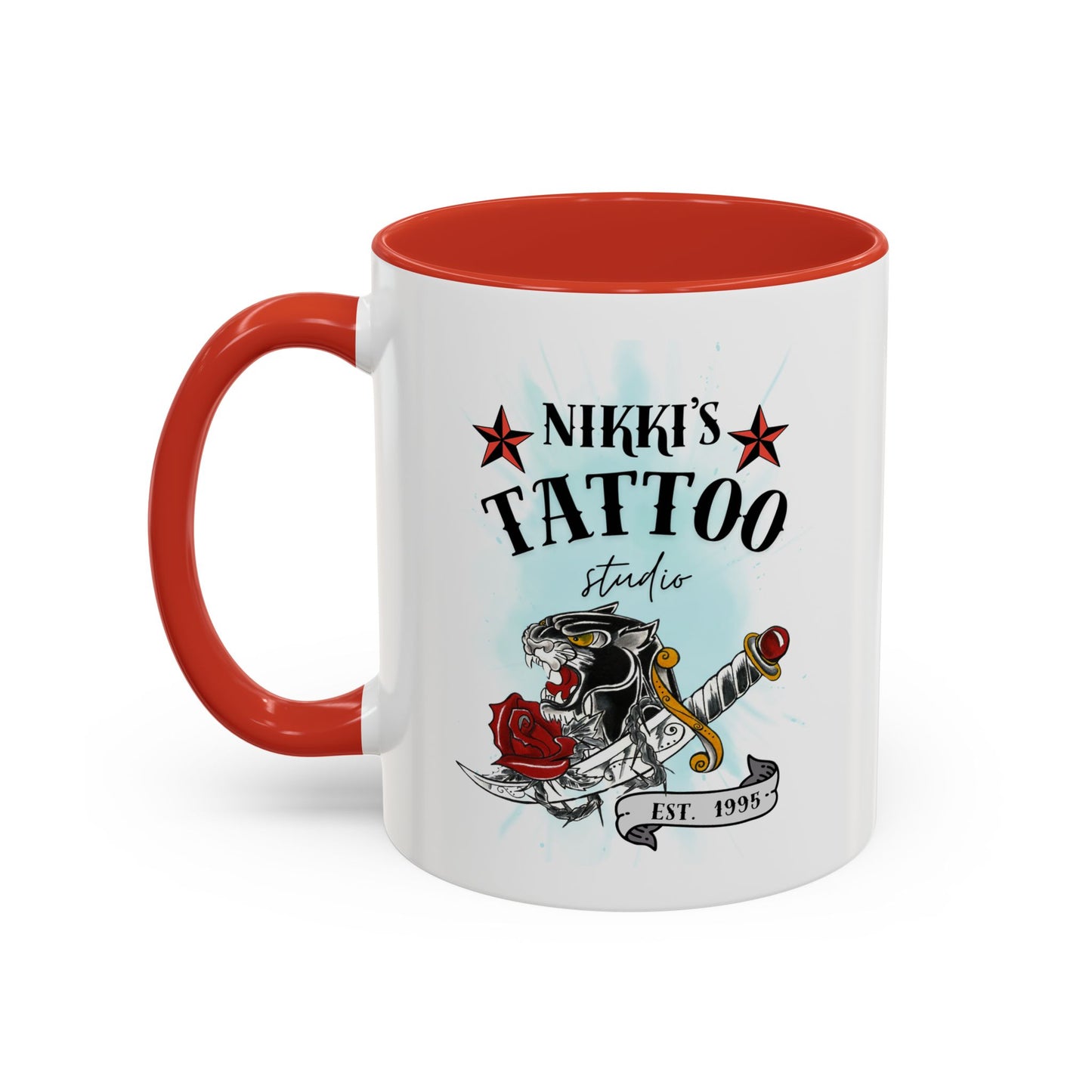 Nikki's Tattoo Studio Collection - Panther Dagger Rose - Ceramic Mug