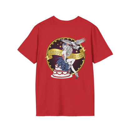 Eagle Tattoo T-Shirt with Flag & Lady Liberty – Happy 250th Birthday USA