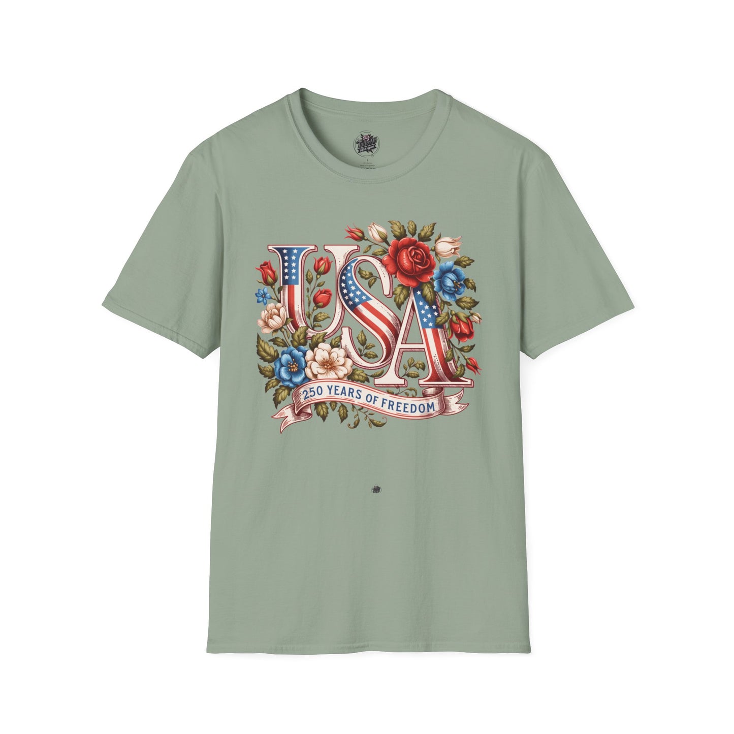 Floral USA 250th T-Shirt — Happy Birthday America