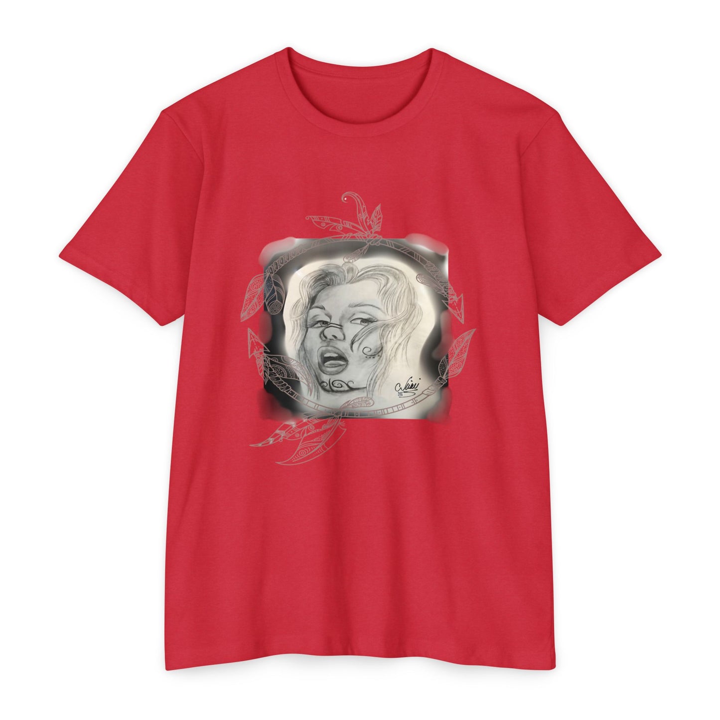 Painted Lady Face Tattoo Artwork - T-Shirt Unisex Jersey