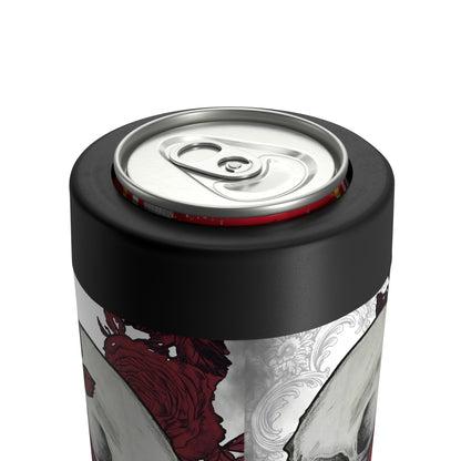 Skull & Roses Stainless Steel 12oz Can Holder — Insulated Cooler