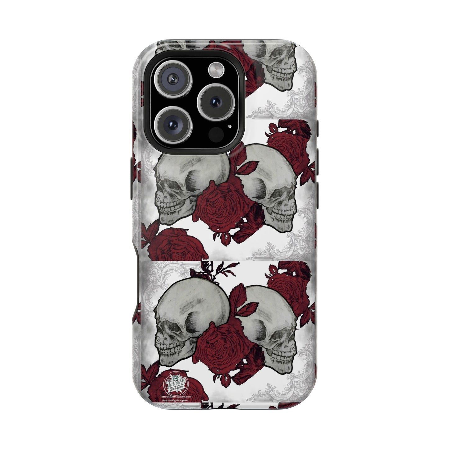 Skulls and Roses Tattoo Art - iPhone Case