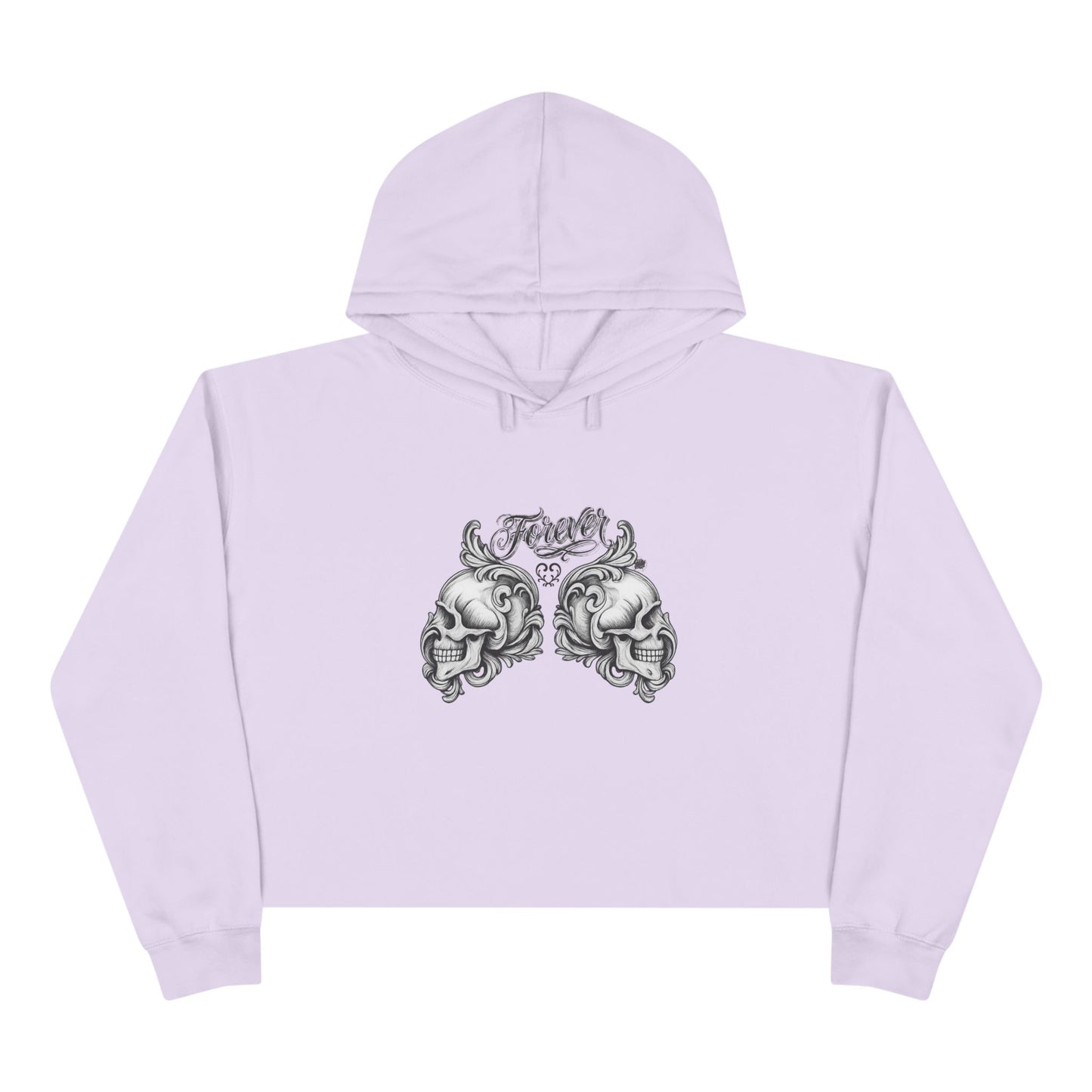 Forever Love - Cropped Hoodie — Handwritten Script, Vintage Tattoo Vibe