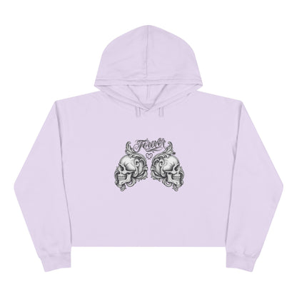 Forever Love - Cropped Hoodie — Handwritten Script, Vintage Tattoo Vibe