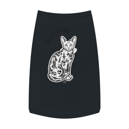 Incognito Tattoo Cat Pet Tank Top — Funny 'Incognito' Graphic Tank for Large Dogs