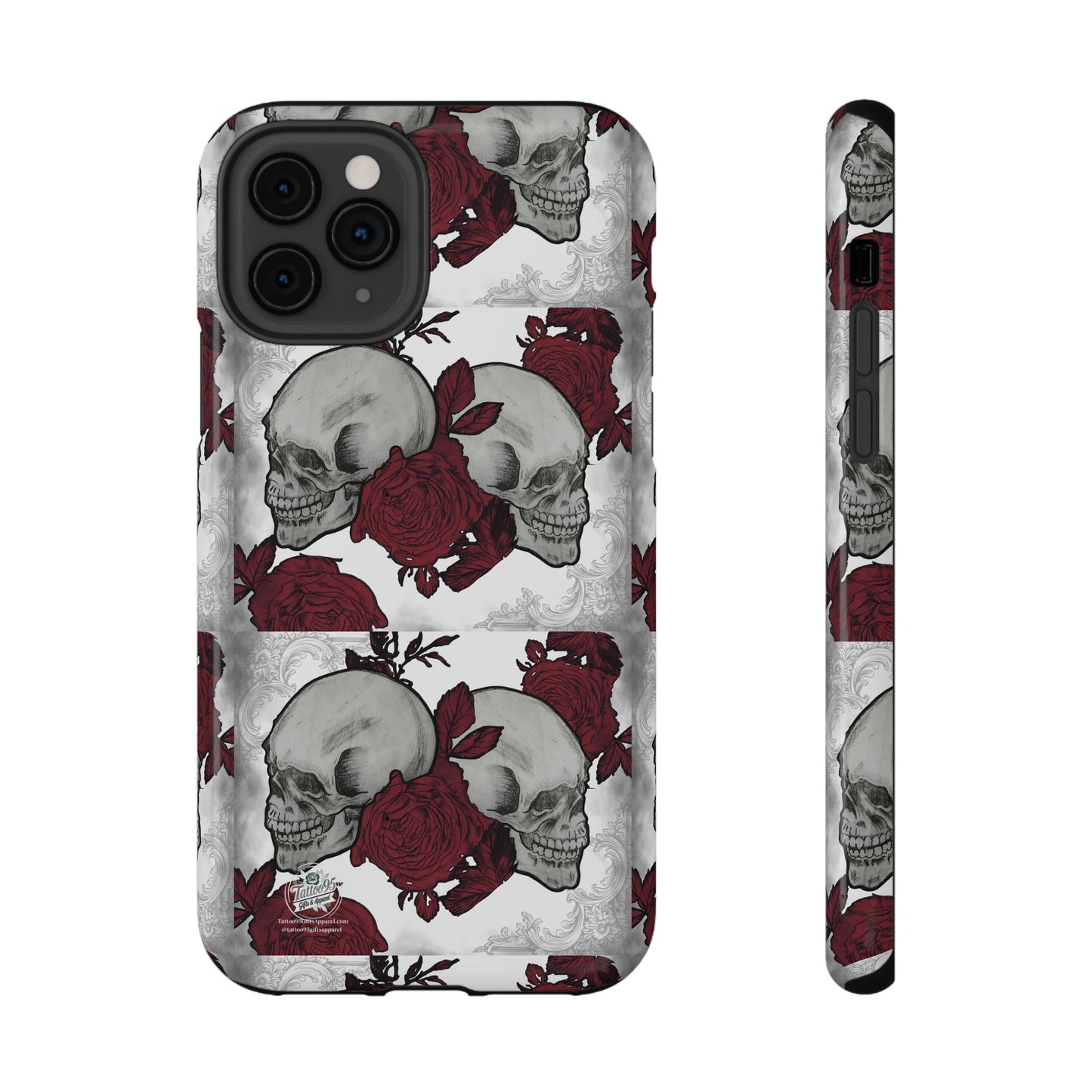 Skulls and Roses Tattoo Art - iPhone Case