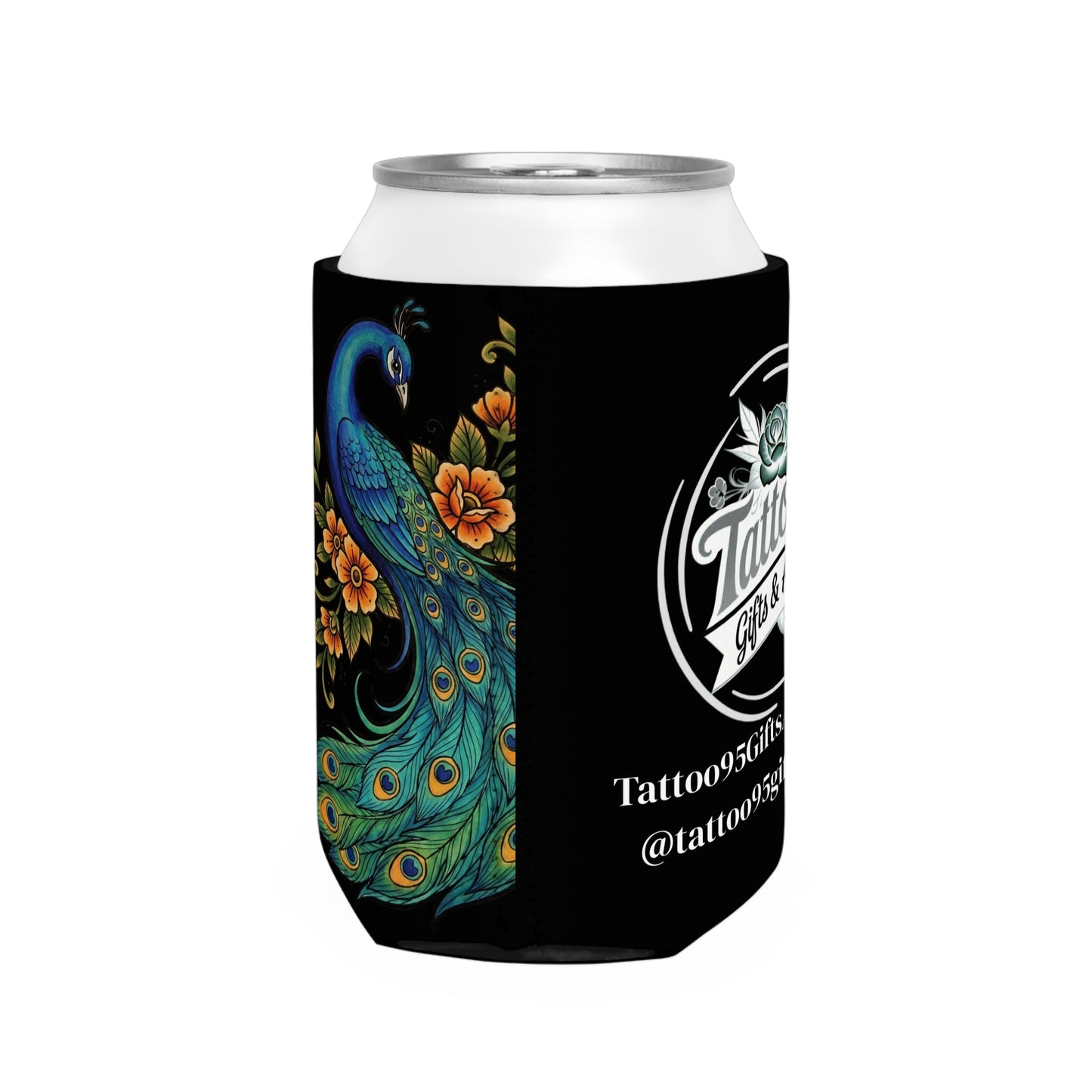 Floral Peacock - Can Cooler Sleeve