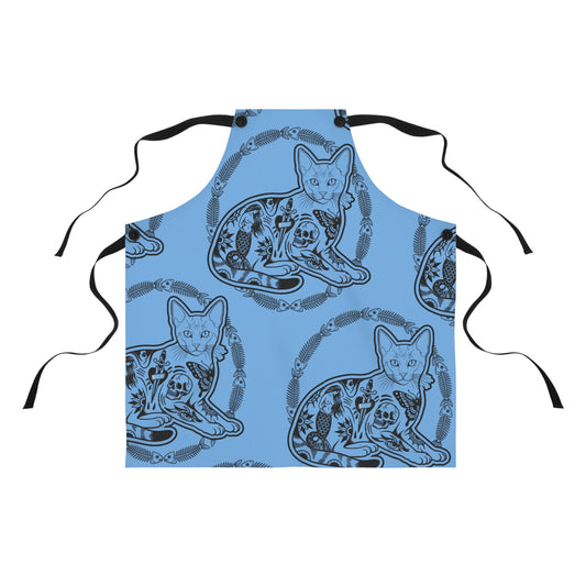 Tattooed Cat Fish Bones Circle Original Tattoo Artwork - Blue Apron