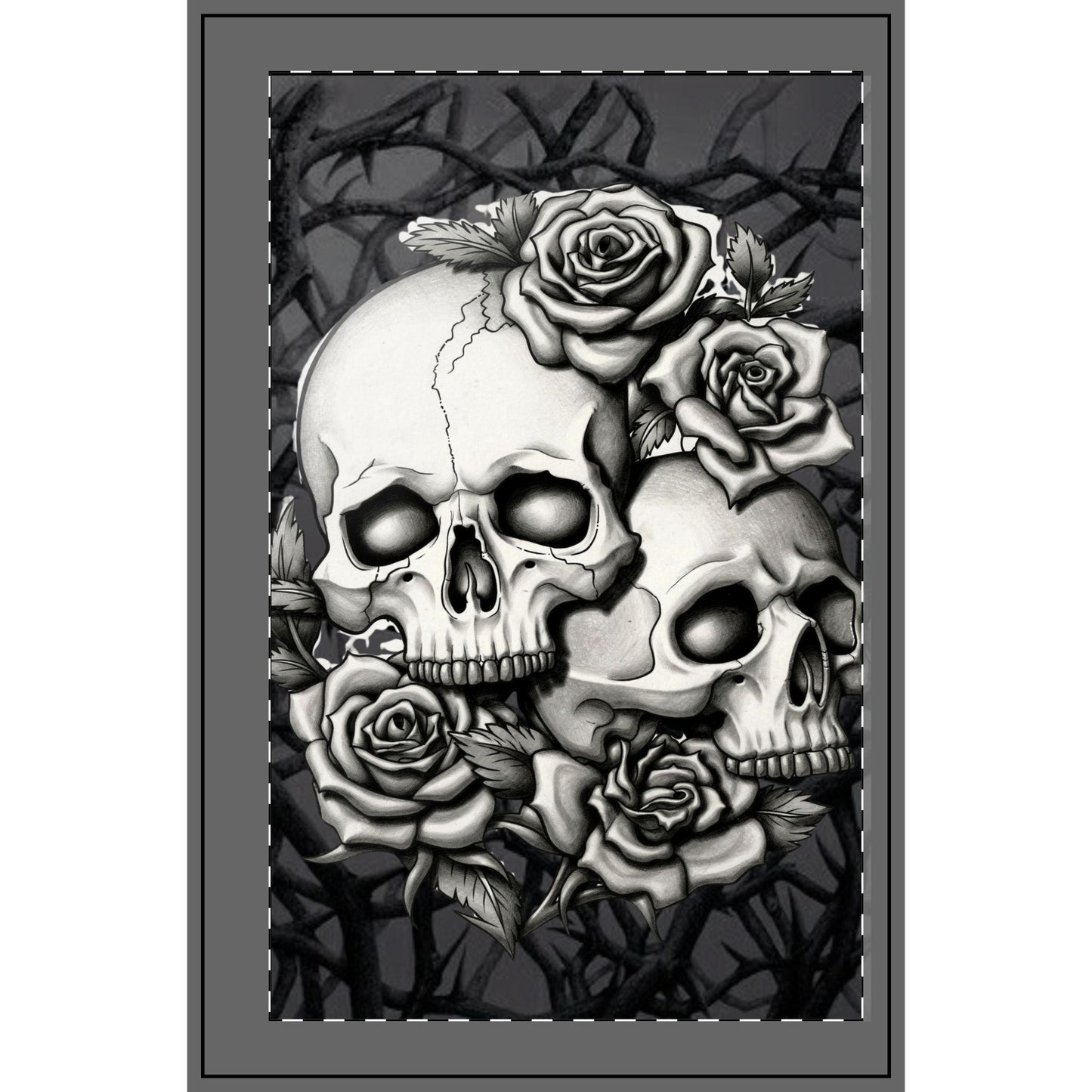 Skull & Roses Spiral Notebook — Dotted Gothic Journal for Artists & Writers