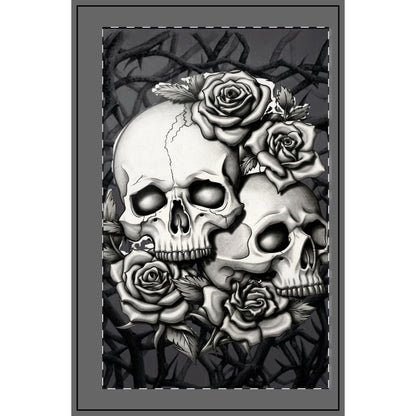 Skull & Roses Spiral Notebook — Dotted Gothic Journal for Artists & Writers