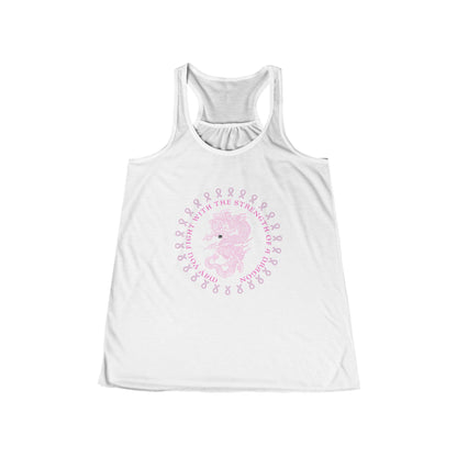 Breast Cancer Awareness Racerback Tank - Pink Ribbon Floral Mom Strong Design