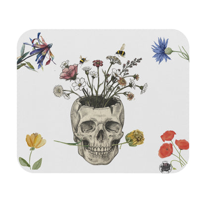 Floral Skull Planter Tattoo Art - Mouse Pad