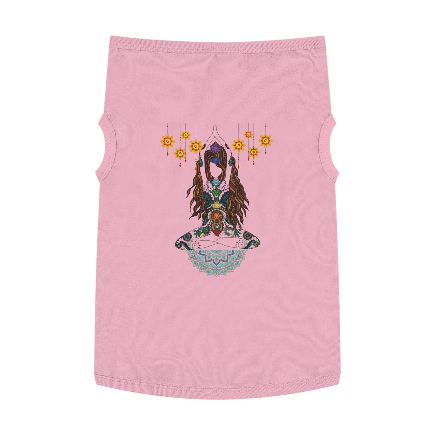 Yoga Goddess Meditation Lotus - Pink Pet  Tank Top – White Pet Tank Top