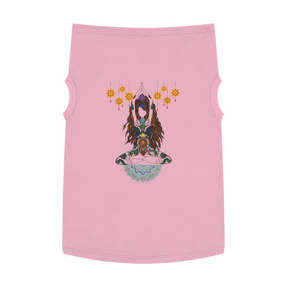 Yoga Goddess Meditation Lotus - Pink Pet  Tank Top – White Pet Tank Top