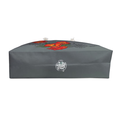 Floral Red Poppy Weekender Bag — Overnight Tote & Beach Bag