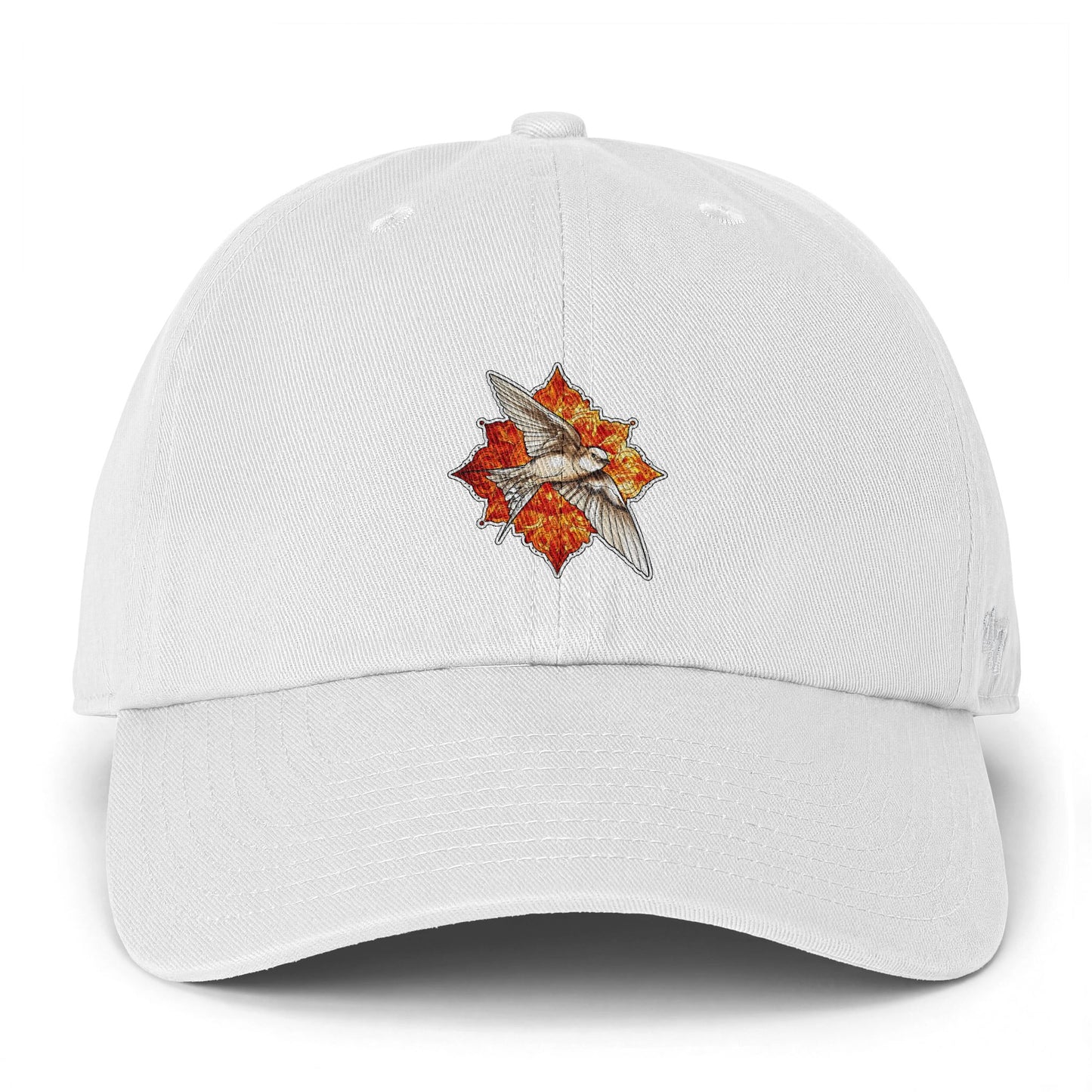 Swallow Bird Embroidered Baseball Cap — Casual Script Hat for Everyday Wear