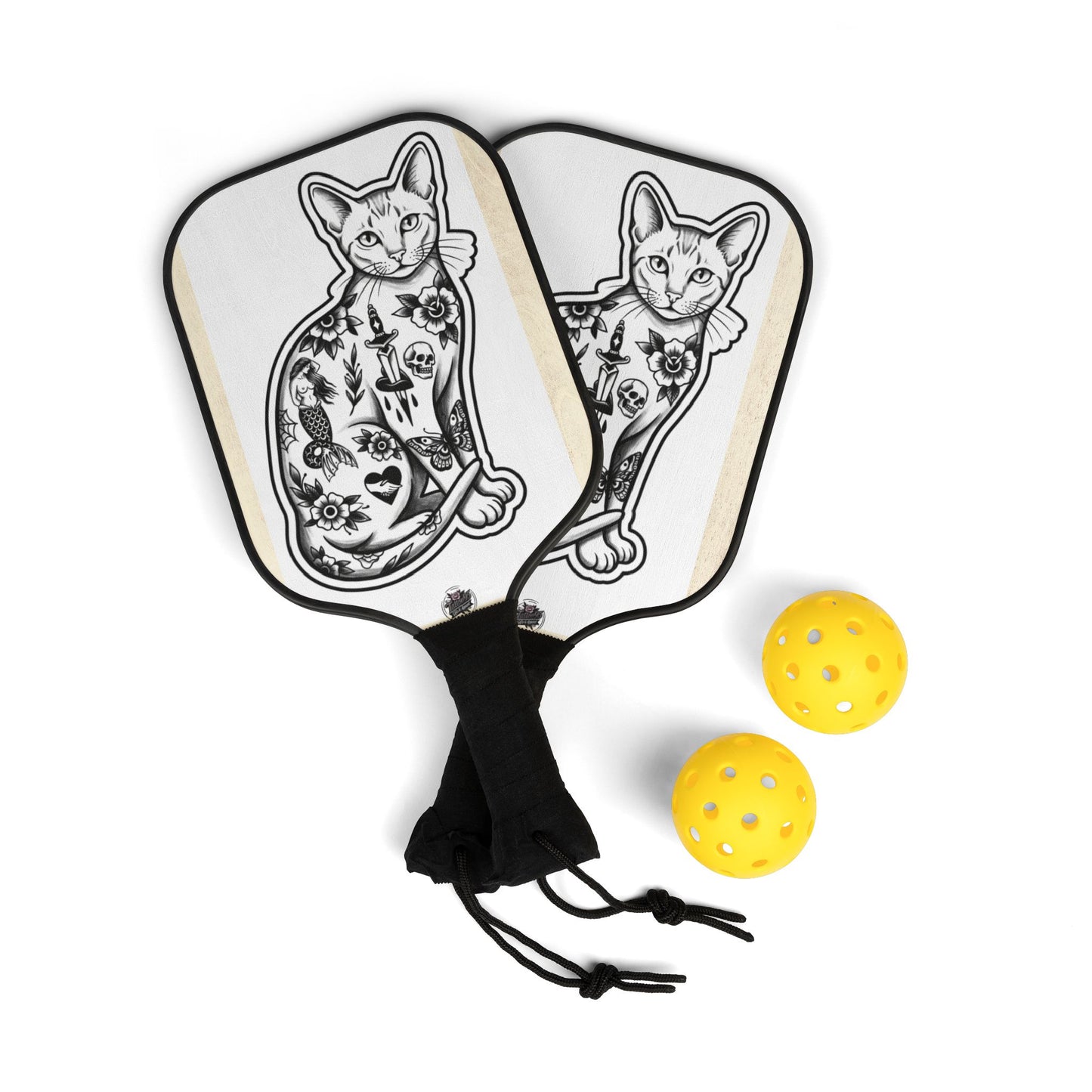 Vintage Tattooed Cat - Pickleball Kit