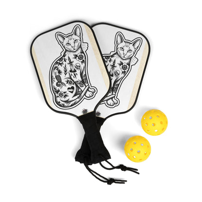 Vintage Tattooed Cat - Pickleball Kit