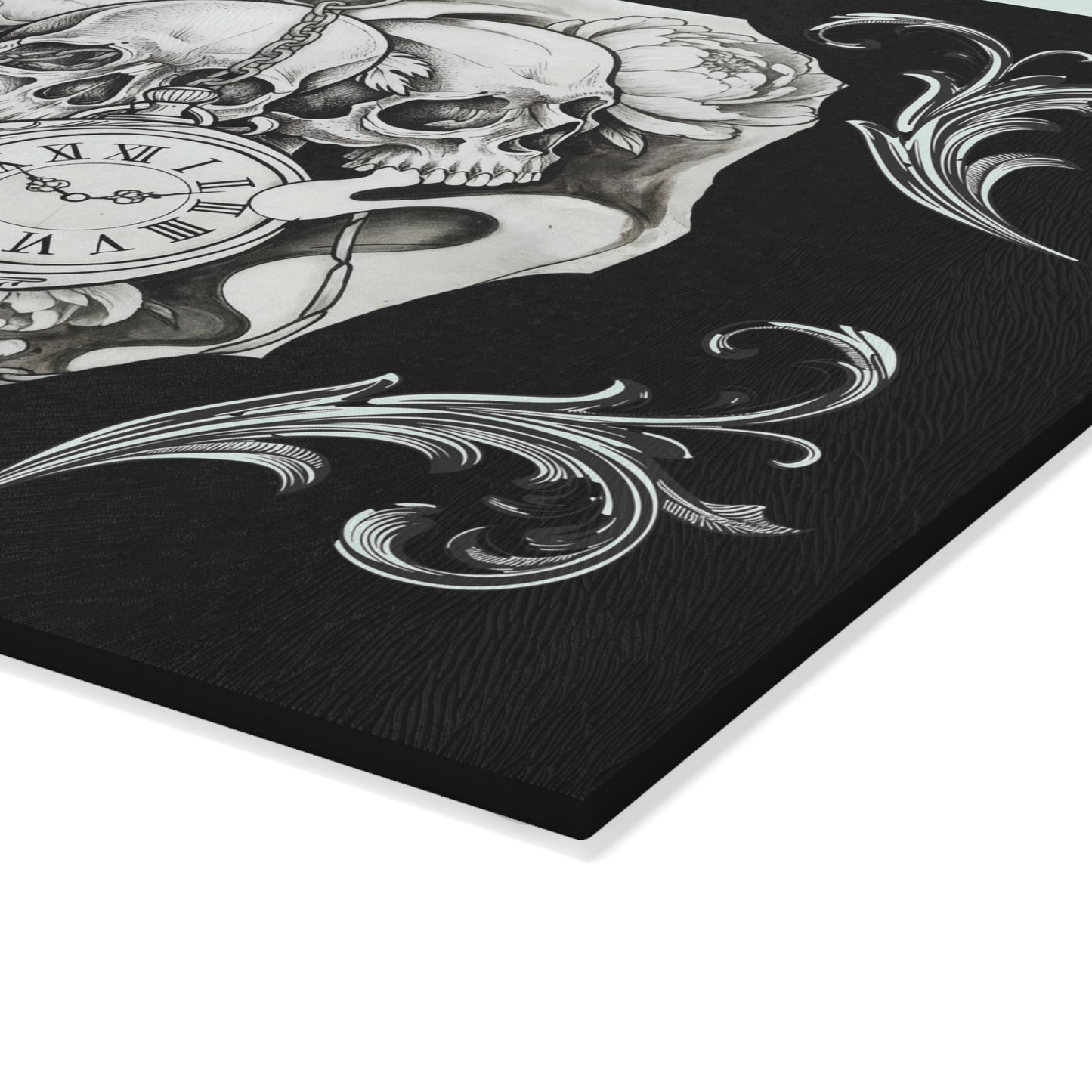 Skull Time - Glass Cutting Board