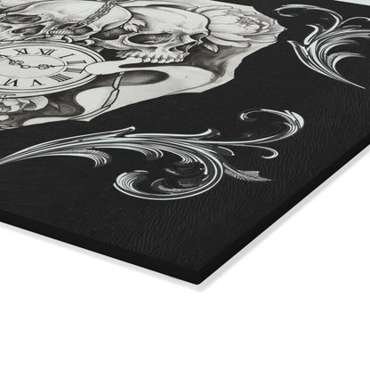 Skull Time - Glass Cutting Board