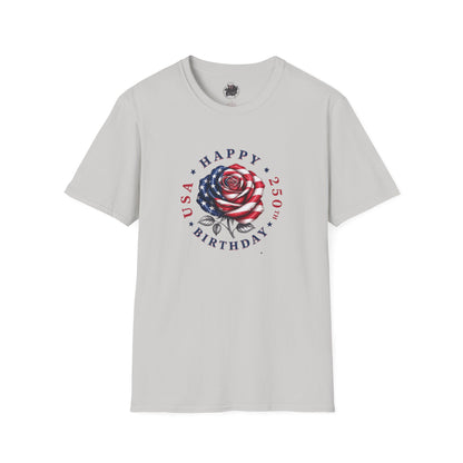 Happy Birthday America 250 years old - Gildan T-Shirt — Artistic Portrait Graphic Tee