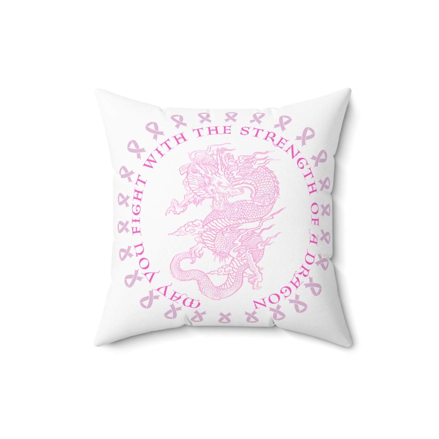 Dragon Strength, Square Pillow White, Home Decor