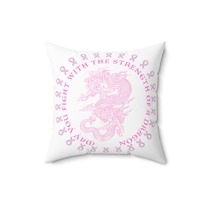 Dragon Strength, Square Pillow White, Home Decor