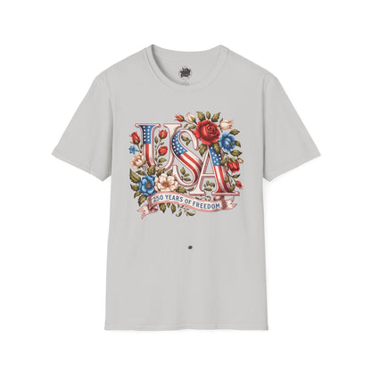 Floral USA 250th T-Shirt — Happy Birthday America