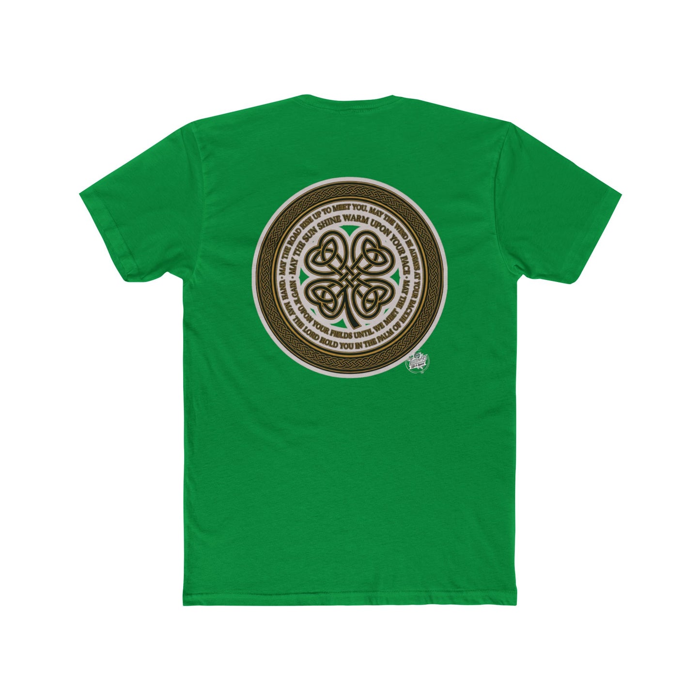Irish Strong T-Shirt — Unisex Cotton Crew Tee May the Road Rise Up Prayer Medallion