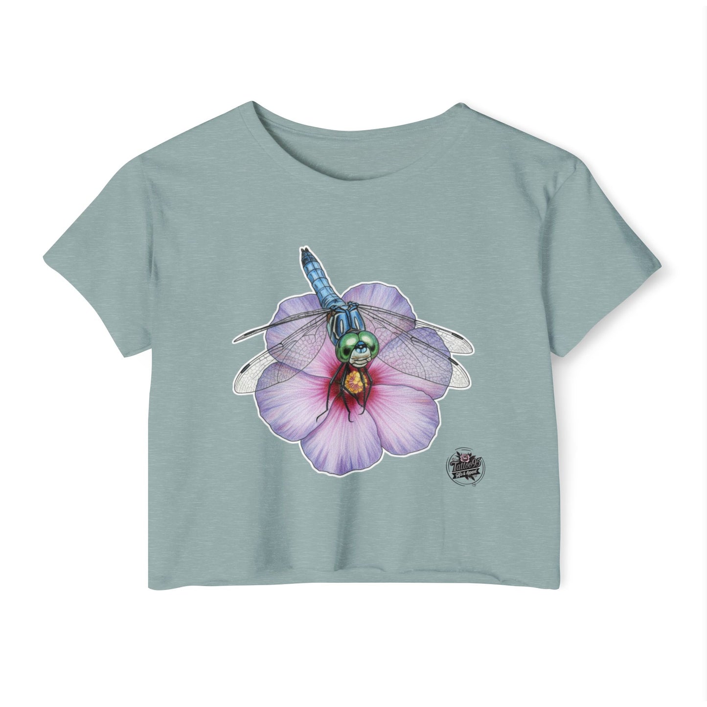 Dragonfly Hibiscus - Cropped TShirt 6 colors (XS-2XL)
