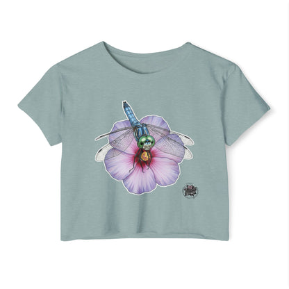 Dragonfly Hibiscus - Cropped TShirt 6 colors (XS-2XL)