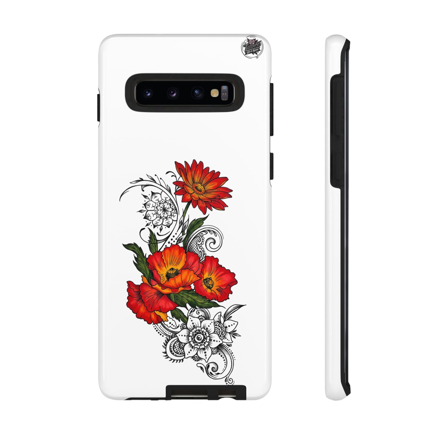 Floral Red Poppy - Tough Galaxy Phone Case Series S10-S25 Series