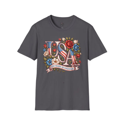 Floral USA 250th T-Shirt — Happy Birthday America