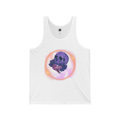 Nikki's Tattoo Studio Collection - Skull and Snake Logo - Unisex Jersey Tank - White, Dark Grey, Black & Green