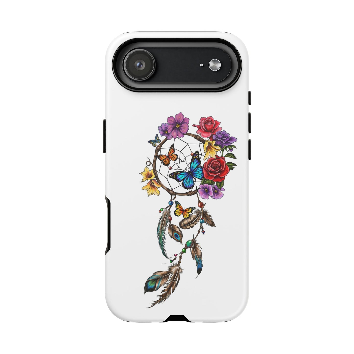 Dreamcatcher &  Butterflies White — Tough iPhone 17 - iPhone 11 Series Protective Cover