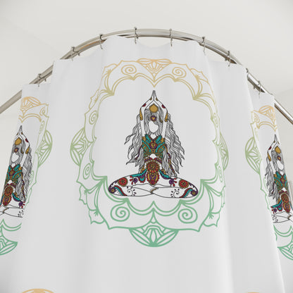 Yoga Goddess Meditation Lotus Mandala - tattoo artwork Shower Curtain
