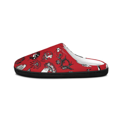 Original Tattoo Art - Red & Black Comfy House Slippers