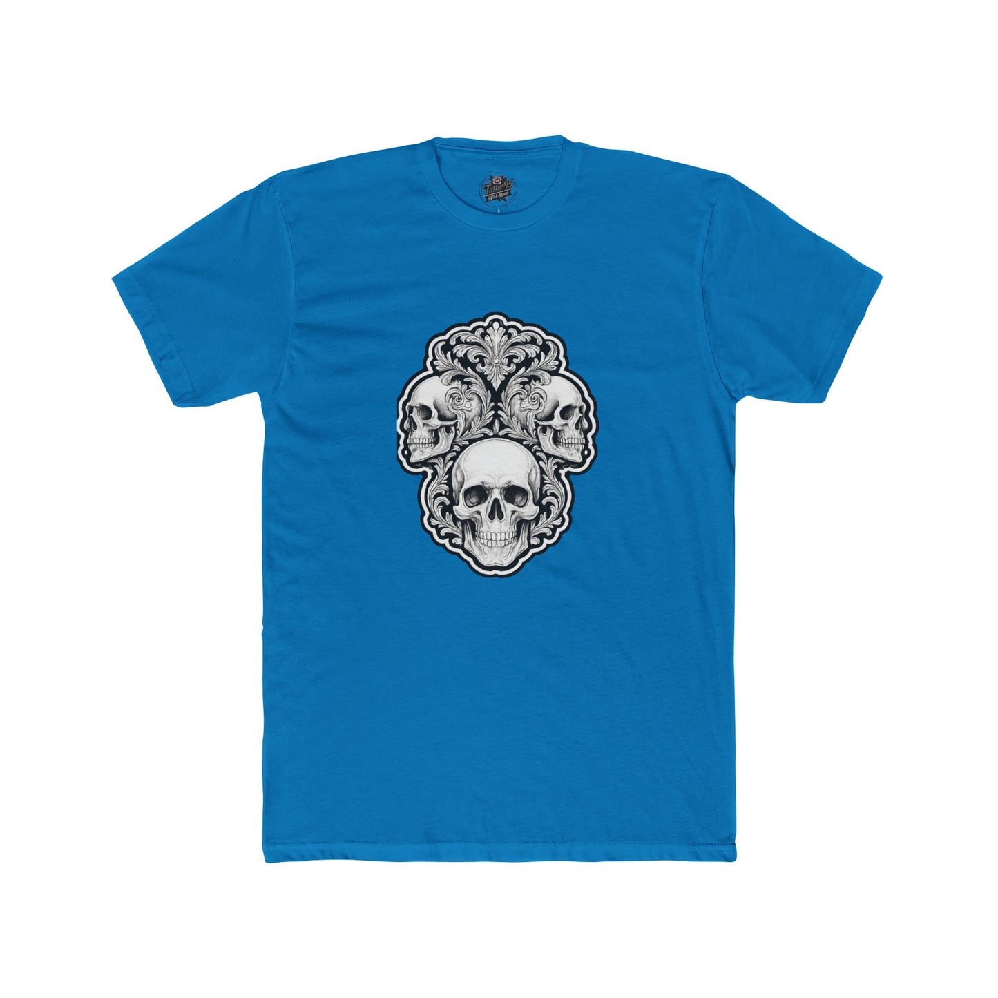 Skulls Filigree Crew Tee — Unisex Cotton Skull Filigree T-Shirt