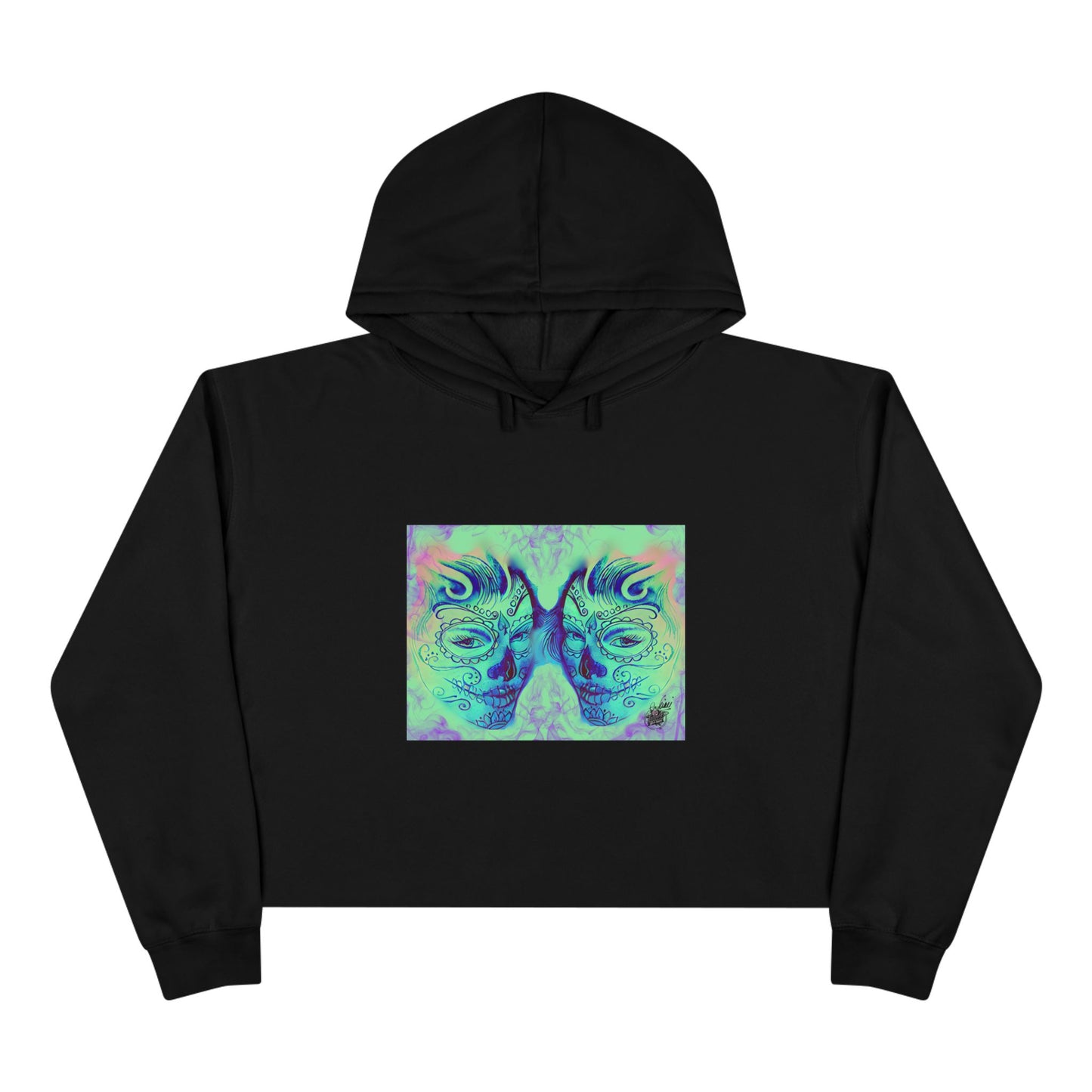 TWINS - Black Crop Hoodie — Original Tattoo Artwork