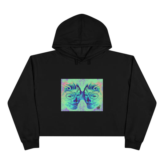 TWINS - Black Crop Hoodie — Original Tattoo Artwork