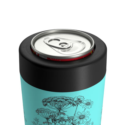 Wildflowers Insulated Can Holder — Stainless Steel 12oz Cooler