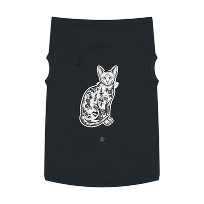 Incognito Tattoo Cat Pet Tank Top — Funny 'Incognito' Graphic Tank for Large Dogs