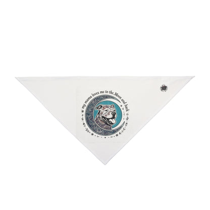 Dog Bandana — 'My Human Loves Me to the Moon and Back' Cute Lunar Paw Print Pet Scarf